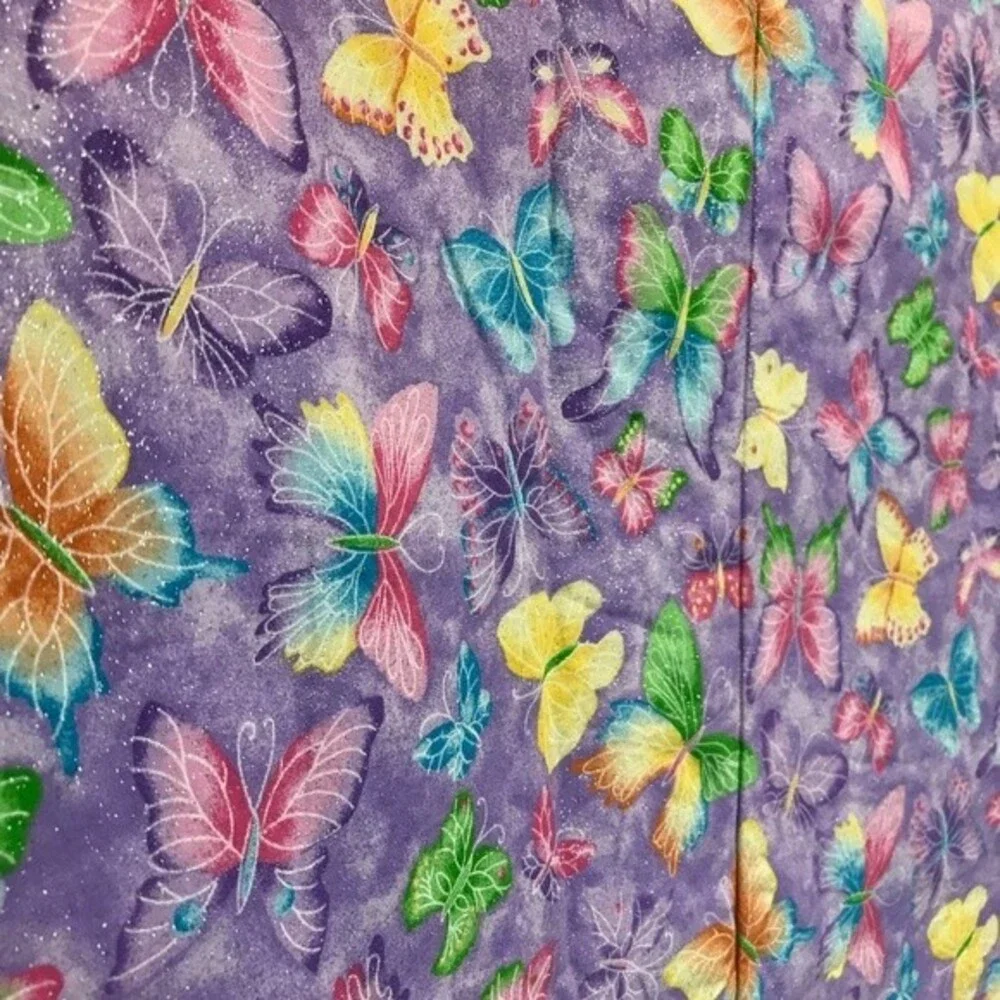 Quillow quilt/pillow butterfly’s purple pink and‎ green